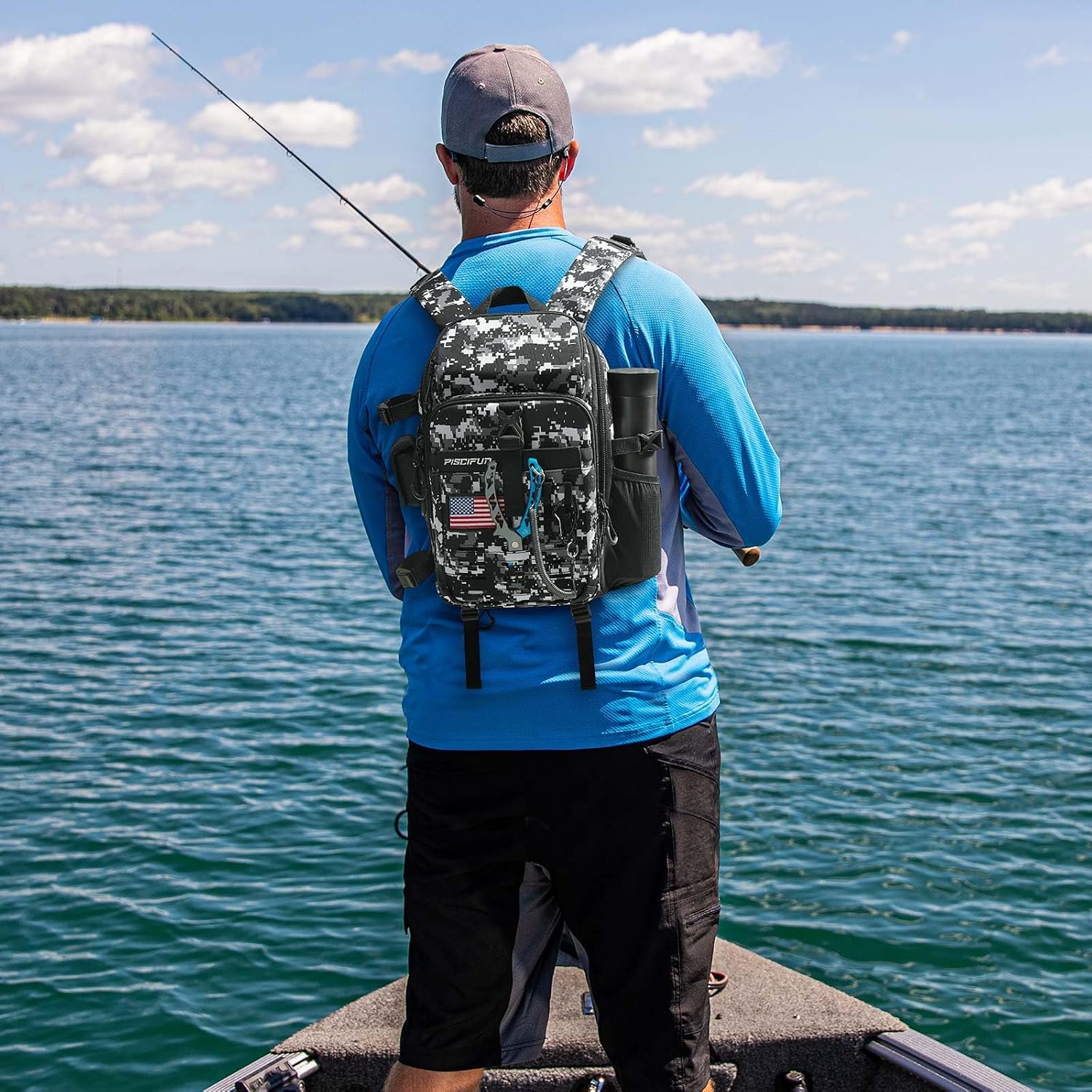 Piscifun Fishing Tackle Backpack, Rod & Gear Holder, Water-Resistant