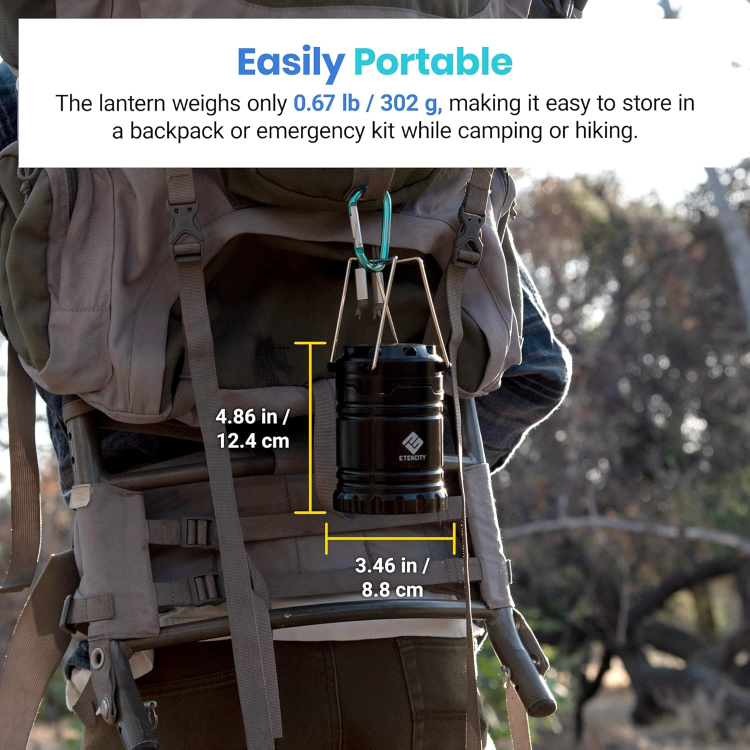 Etekcity LED Camping Lanterns, Battery Operated, 2 Pack | Power Outages, Hurricane Preparedness, Camping, Emergency Kit, Water Resistant, Collapsible Design, Batteries Included