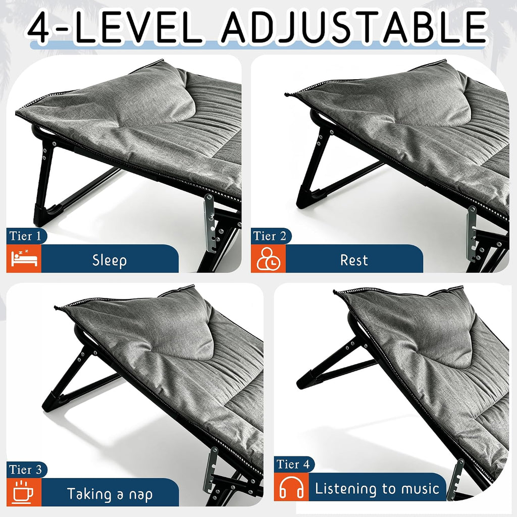 J.M.Deco Folding Camping Cot for Adults-Portable Bed Camping Indoor Outdoor