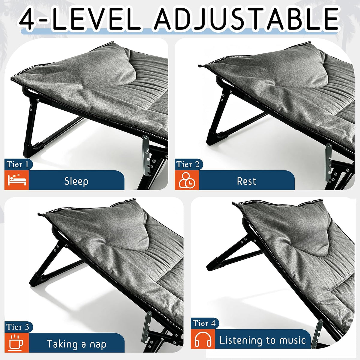 J.M.Deco Folding Camping Cot for Adults-Portable Bed Camping Indoor Outdoor