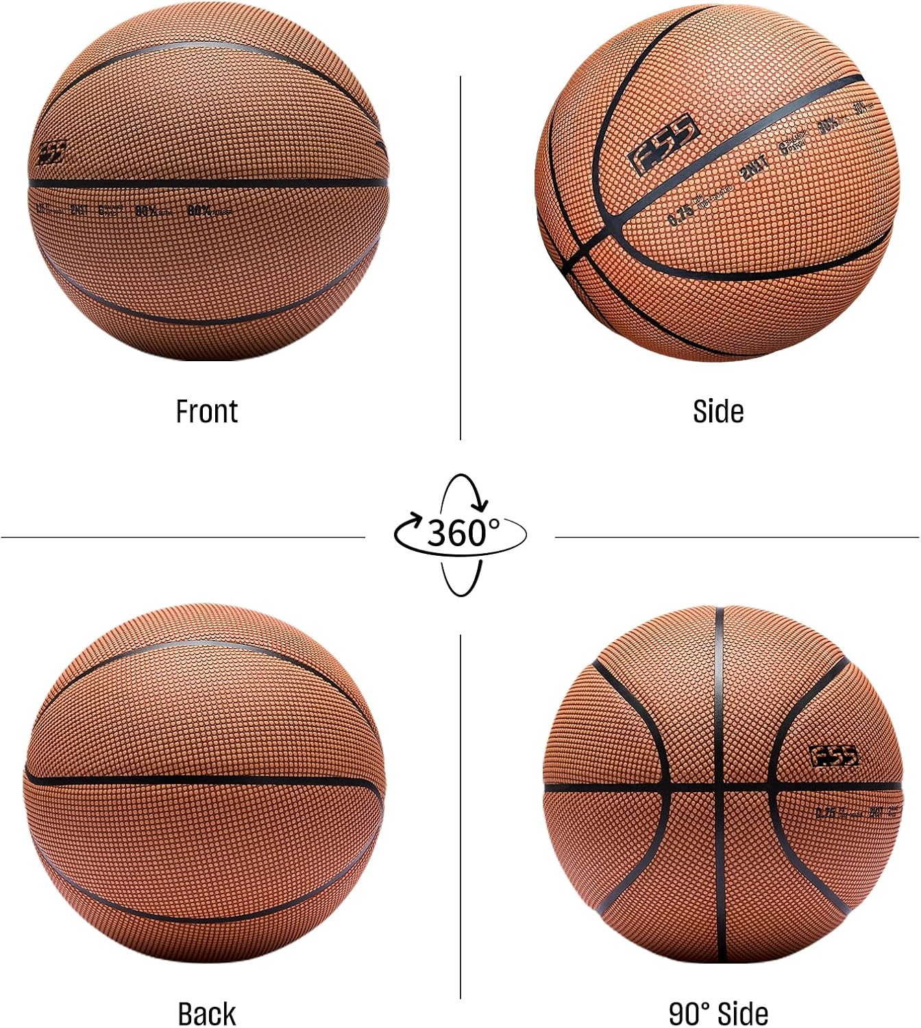 ANTA f.55 Outdoor Street Basketball with Dust-Resistant PU Leather, Tournament-Level Construction, Size7