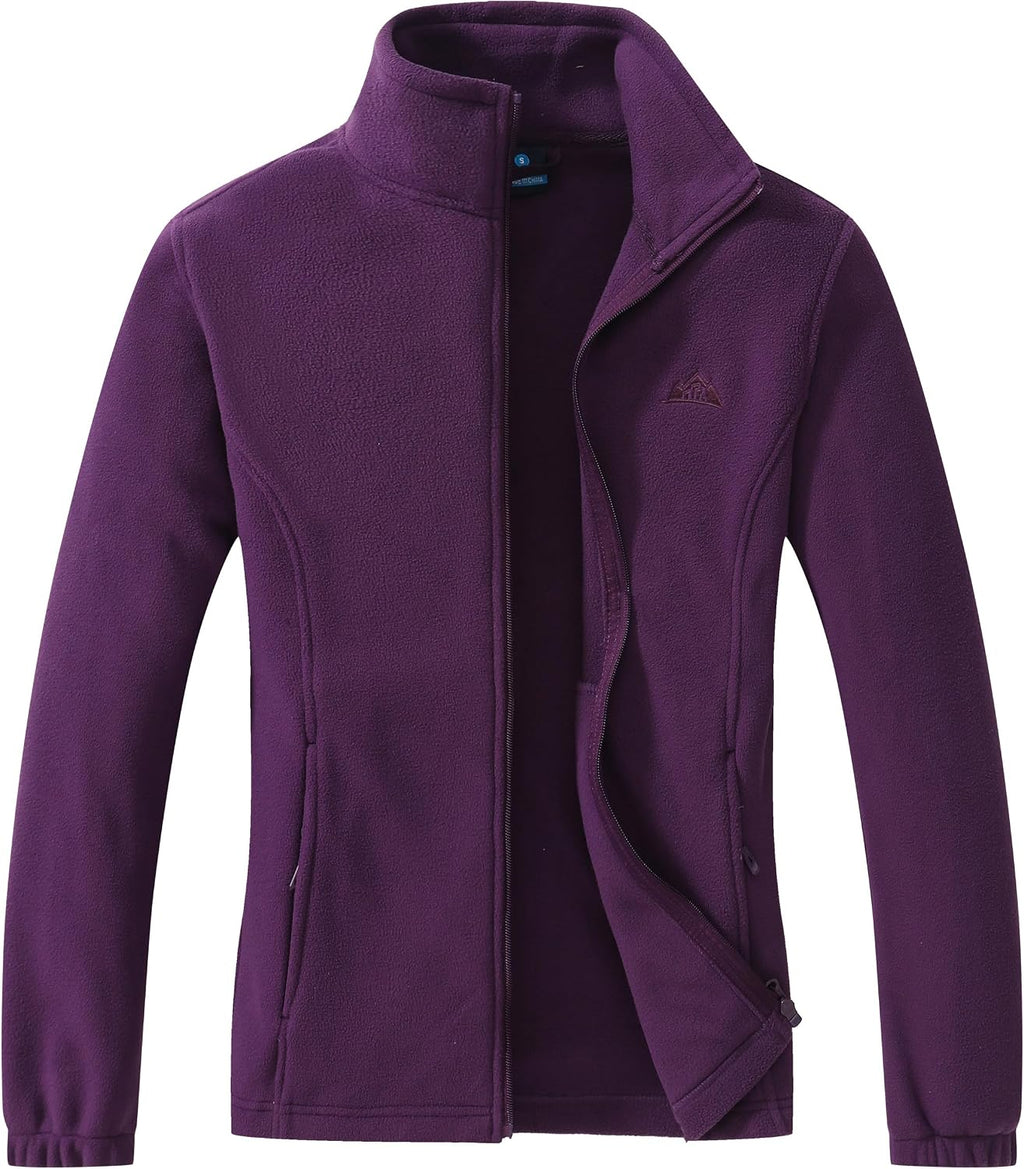 GIMECEN Women's Full Zip Soft Polar Fleece Jacket Outdoor Recreation Coat