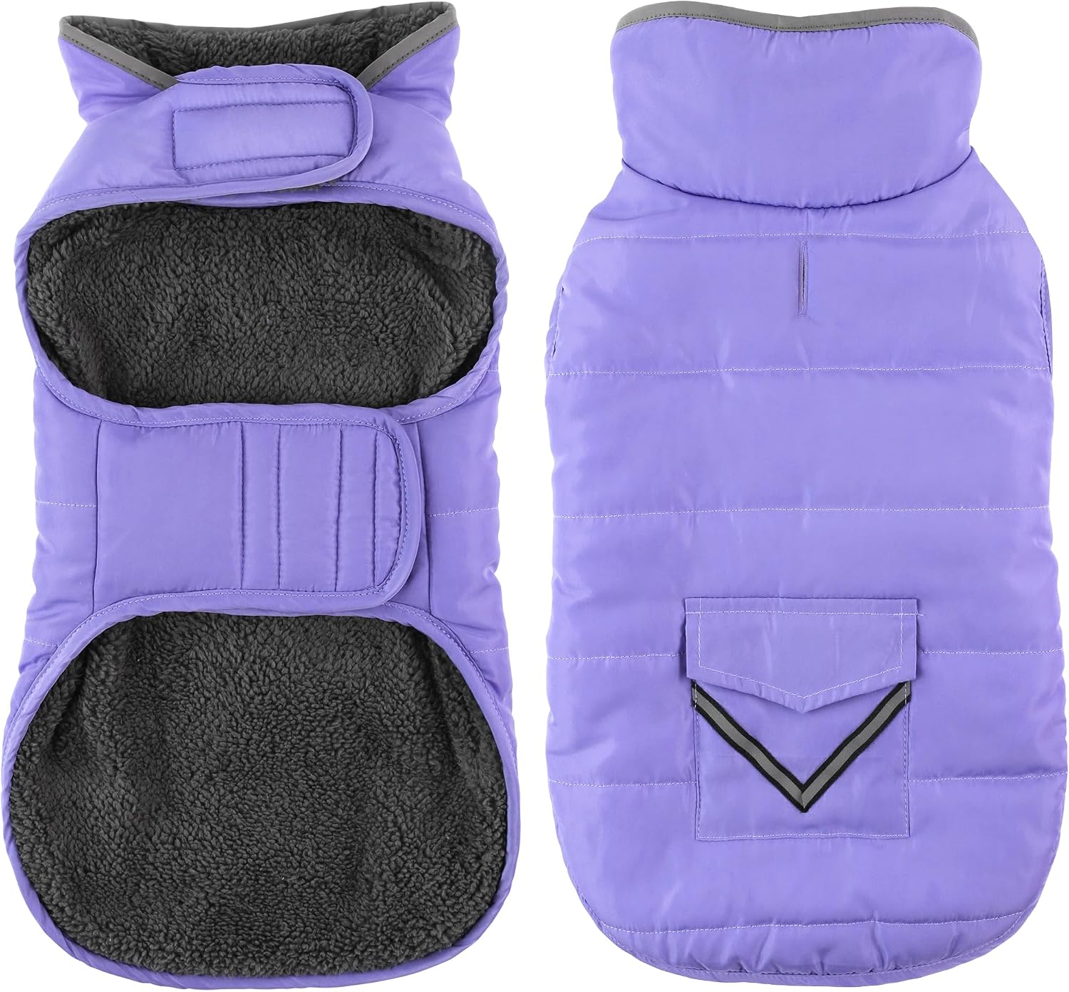 Petglad Dog Coat, Waterproof Dog Winter Jacket with Pocket, Reflective Adjustable Pet Snow Vest, Warm Cozy Fleece Sweater for Small Medium Extra Large Dogs - Blue, S