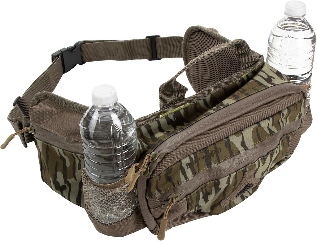 North Mountain Gear Camouflage Fanny Pack - Lightweight & Waterproof Hunting Waist Pack For Outdoor, Hiking Camping Accessories (Mossy Oak Bottomland)