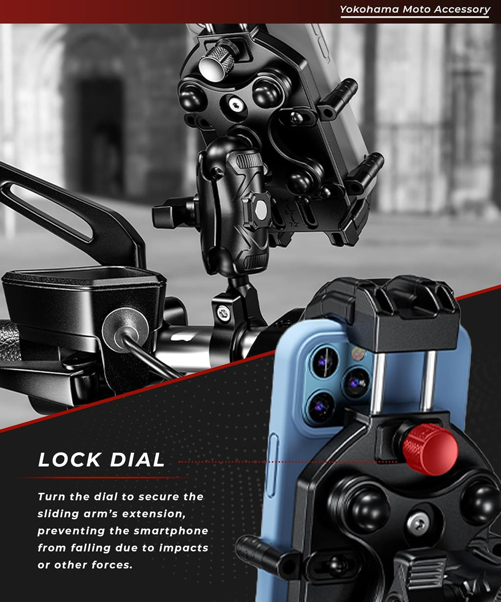 Kaedear Vibration-Resistant Motorcycle Phone Mount, KDR-M26C