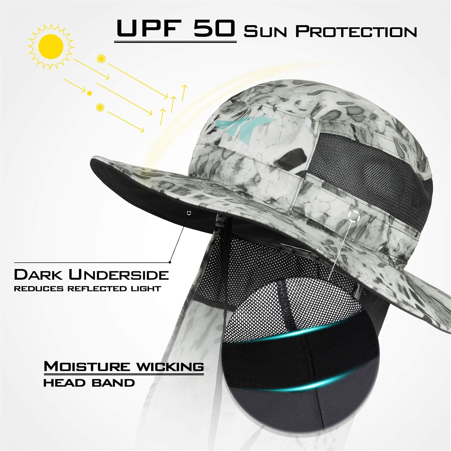 KastKing Sol Armis UPF 50 Boonie Hat for Sun Protection, Men Women