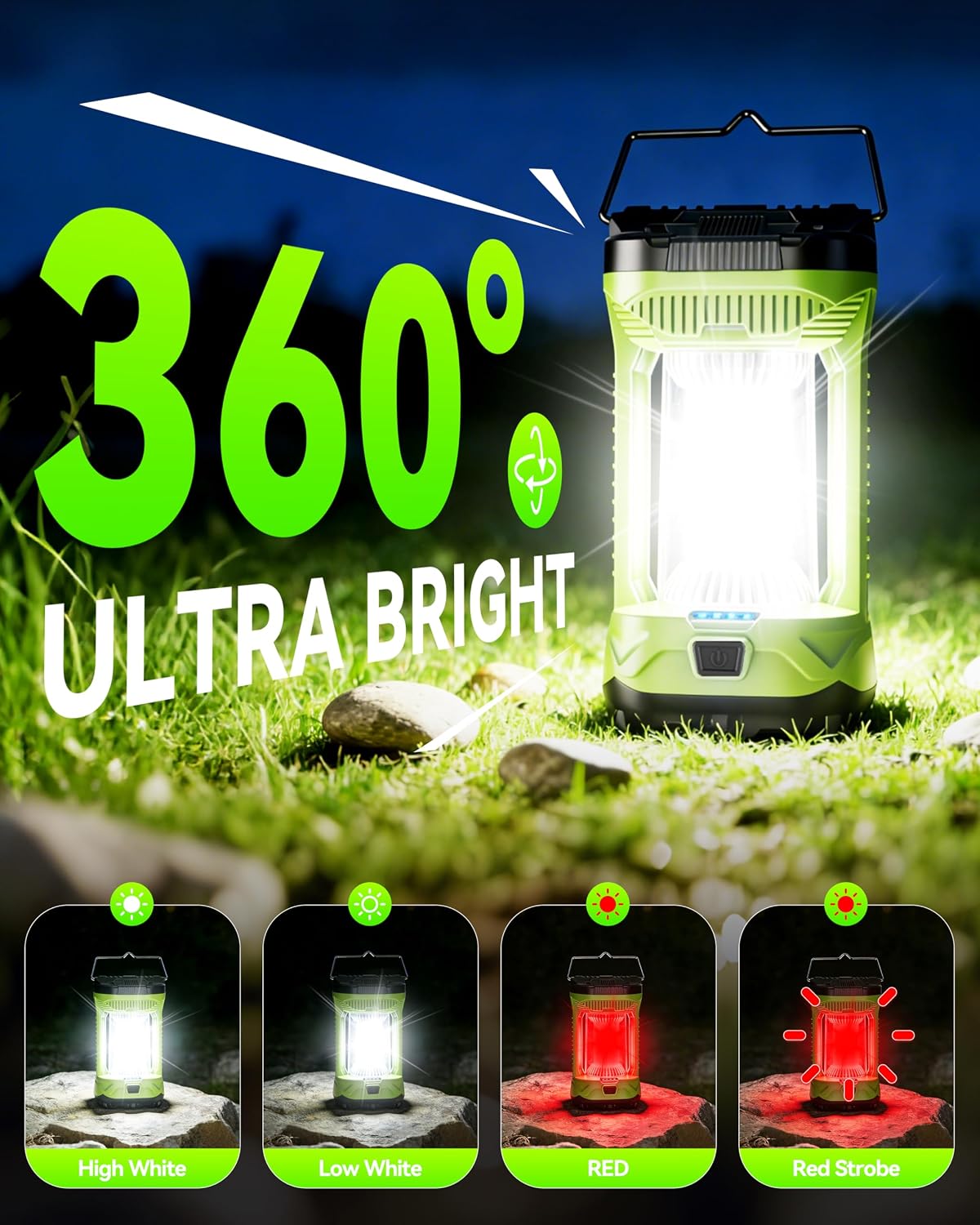 AlpsWolf Rechargeable Camping Lantern, 4000LM Emergency Camping Tent Light