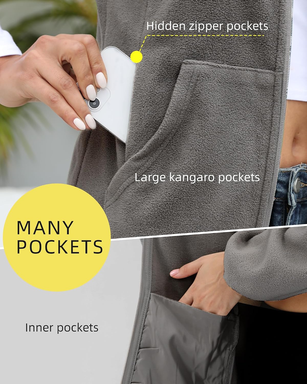 Argstar Women's Fleece Jacket 6 Pockets (XS-2XL)
