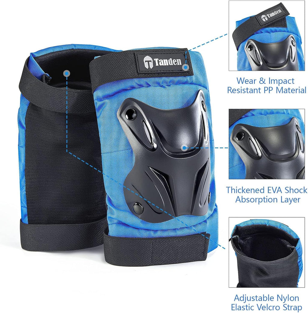 Tanden Skating Protective Gear Knee and Elbow Pads Wrist Guards for Roller Skating Skateboarding, Skate Pads Adult Knee Pads