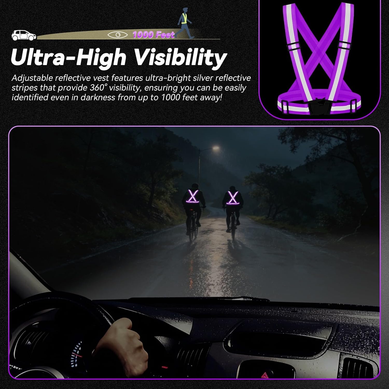 3PCS Reflective Vest Running Gear