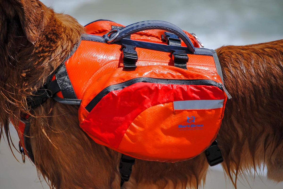 Bark Brite Multi-purpose Dog Backpack Life Jacket (Size Large)