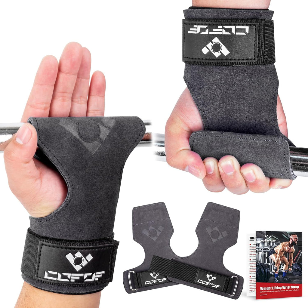 Weight Lifting Wrist Strap, Double-Layer Leather for Deadlift Powerlifting