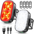 ISEYOU Bike Lights, Ultra-Slim USB-C Rechargeable Bike Lights Front and Back, 5+6 Lighting Modes & IP65 Waterproof, Super Bright Bicycle Light Set for Road Mountain Night Riding Cycling