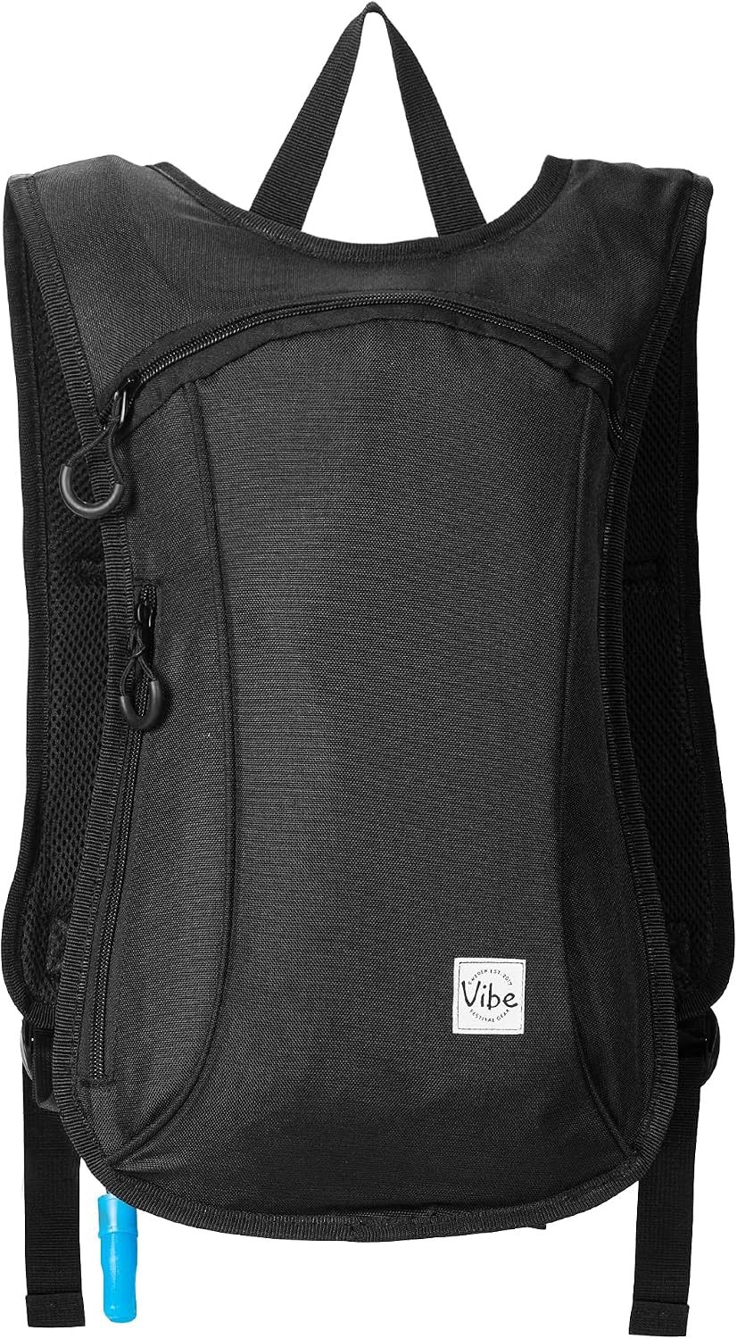 Vibe Festival Gear Rave Hydration Pack Backpack with 2L Water Bladder for Women Men – Festival Hydropack, Hydro Pack, Leak Proof, Lightweight – Teens, Party, Hiking, Running, Outdoor Sports