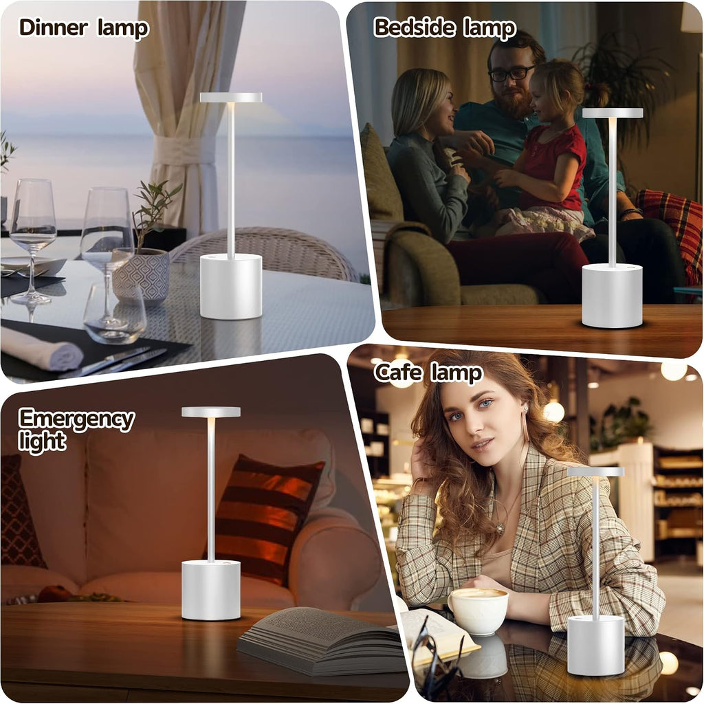 2Pack Cordless Rechargeable LED Restaurants Outdoor Table Lamp