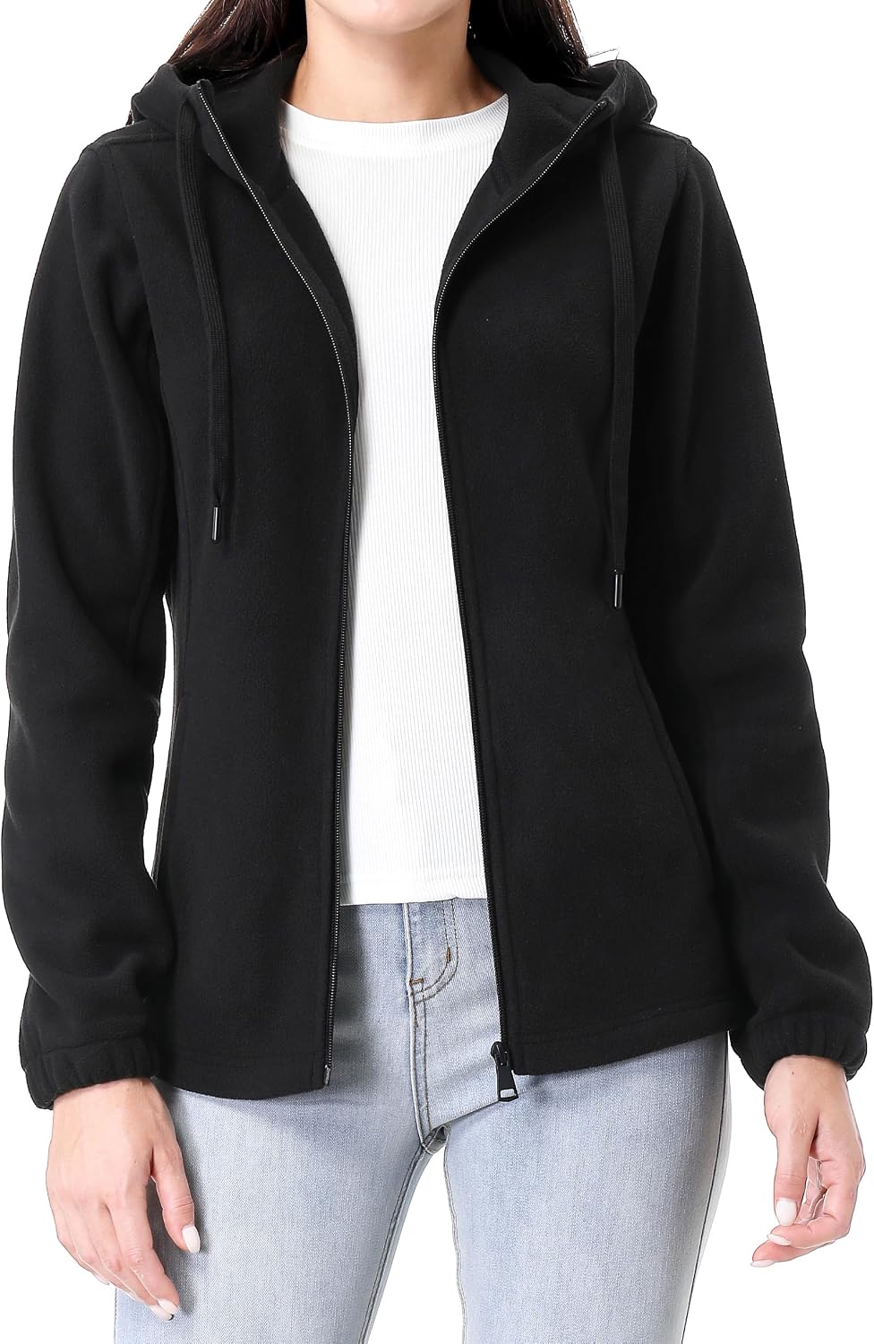 GIMECEN Women's Soft Polar Fleece Jacket Full Zip Hooded Sweatshirts