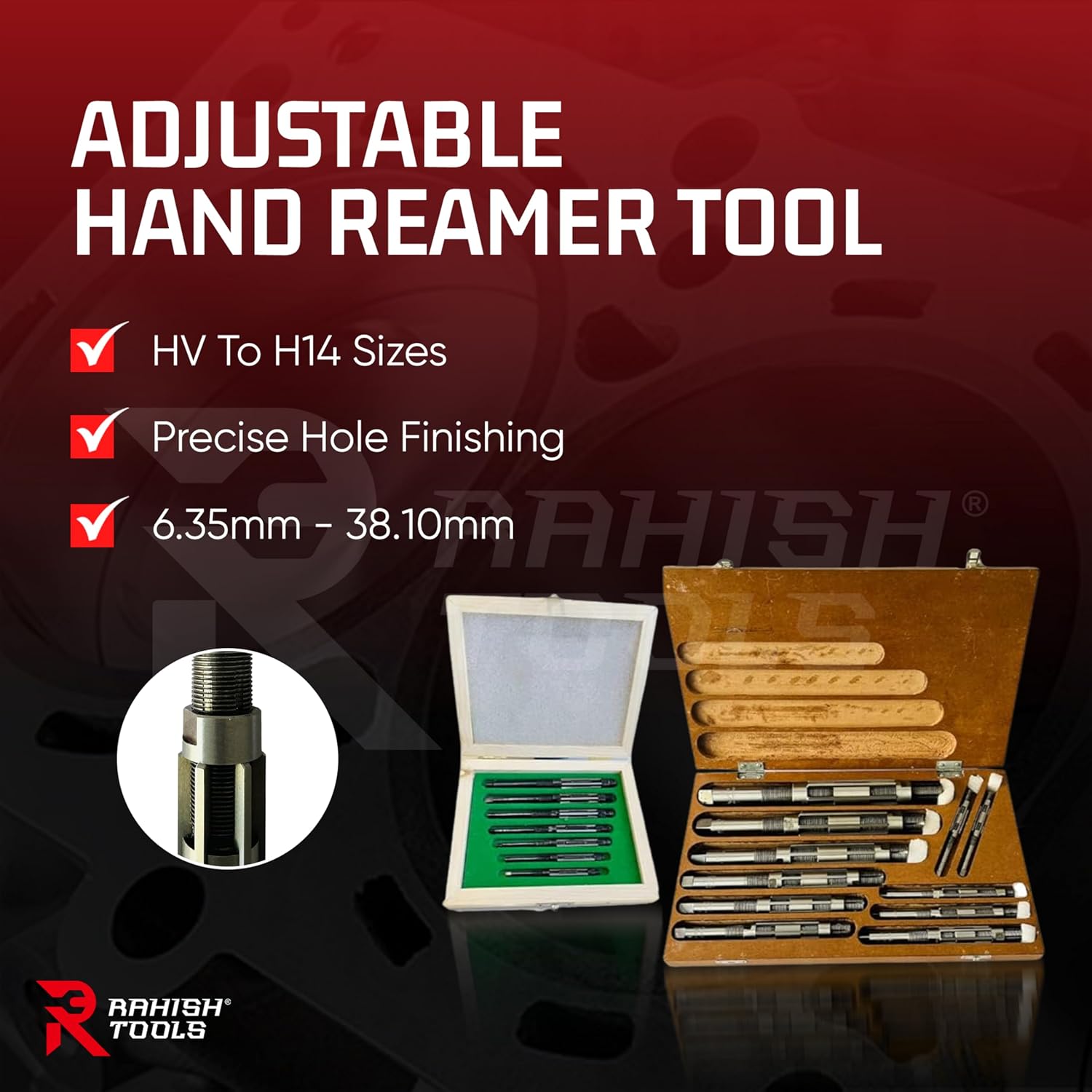 Adjustable Hand Reamer HV-H14 for Metal & Wood Repairs, 1/4" to 1-1/2"