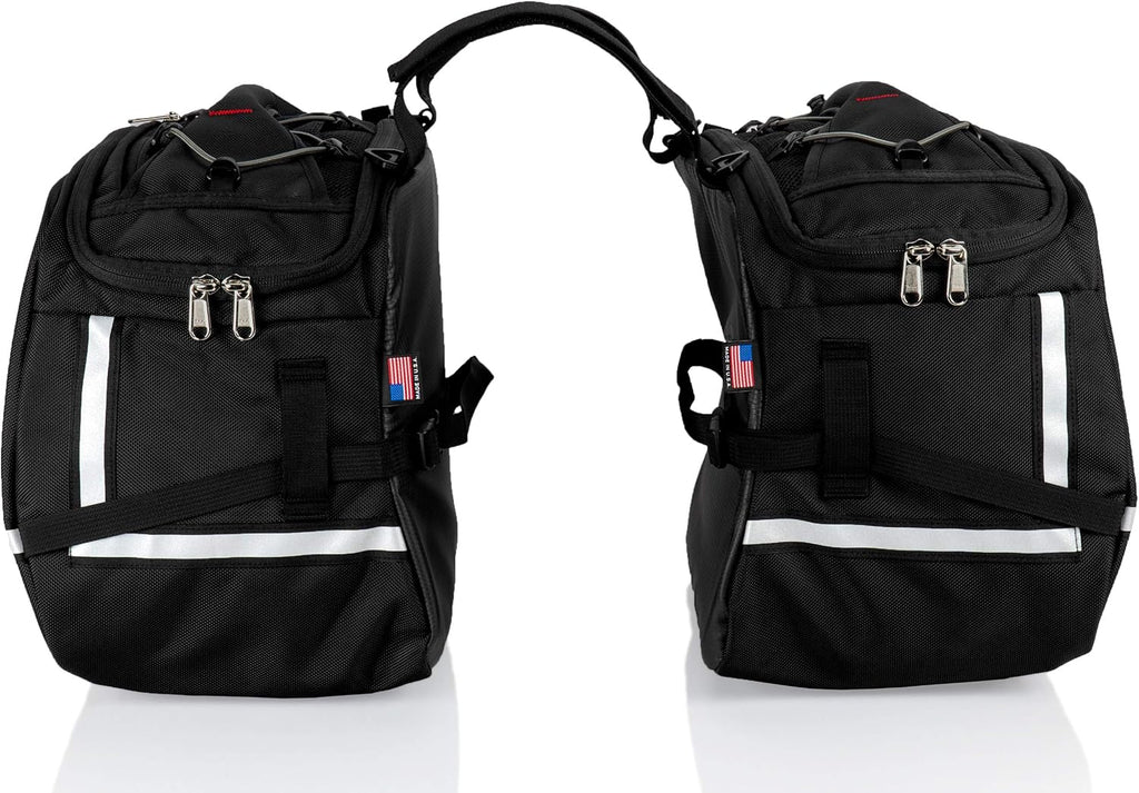 Chase Harper USA 3550 Aeropac II Saddle Bags - Water-Resistant, Industrial Grade Ballistic Nylon w/Thermoplastic Insert, Anti-Scratch Vinyl on Inward Facing Wall, 14" L x 9" W x 10.5" H (Per Side)