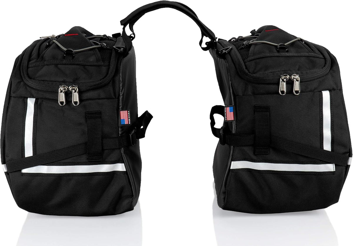 Chase Harper USA 3550 Aeropac II Saddle Bags - Water-Resistant, Industrial Grade Ballistic Nylon w/Thermoplastic Insert, Anti-Scratch Vinyl on Inward Facing Wall, 14" L x 9" W x 10.5" H (Per Side)