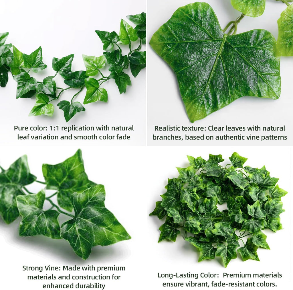50 Pack 375 Feet Fake Vines for Room Decor Artificial lvy Greenery Garland Vine Leaves, Leaf Plants Flowers Foliage for Bedroom,Garden Wall.Decor Indoor Outdoor