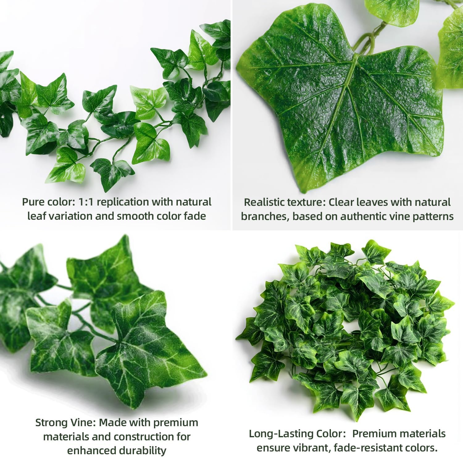 50 Pack 375 Feet Fake Vines for Room Decor Artificial lvy Greenery Garland Vine Leaves, Leaf Plants Flowers Foliage for Bedroom,Garden Wall.Decor Indoor Outdoor