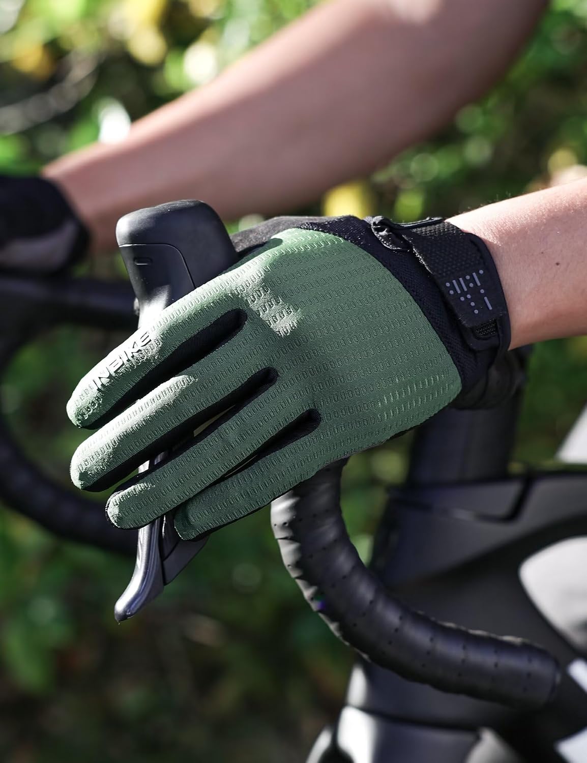INBIKE Cycling Gloves for Men Women, Shock-Absorbing Memory Gel Padded Biking Gloves, Bicycle Breathable Touchscreen Reflective Full Finger Bike Gloves