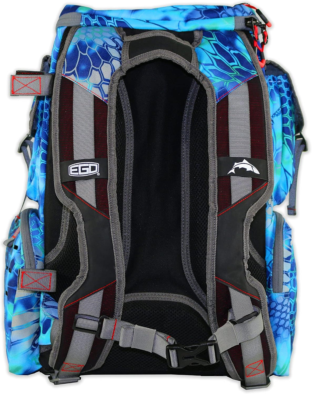 Ego Kryptek Tackle Box Backpack, 1000D Nylon, 4 Tackle Trays, PVC-Backed