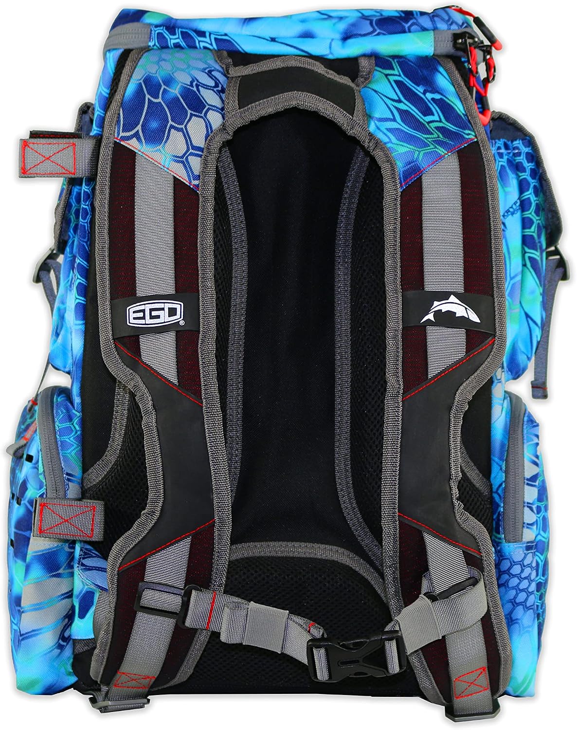 Ego Kryptek Tackle Box Backpack, 1000D Nylon, 4 Tackle Trays, PVC-Backed