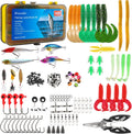 140/234PCS Fishing Lures Kit with Pliers, Fishing Gear Tackle Box Included Tackles, Bionic Baits,Spoon, Hooks, Weights Freshwater, Saltwater and Accessories for Men Women Kids