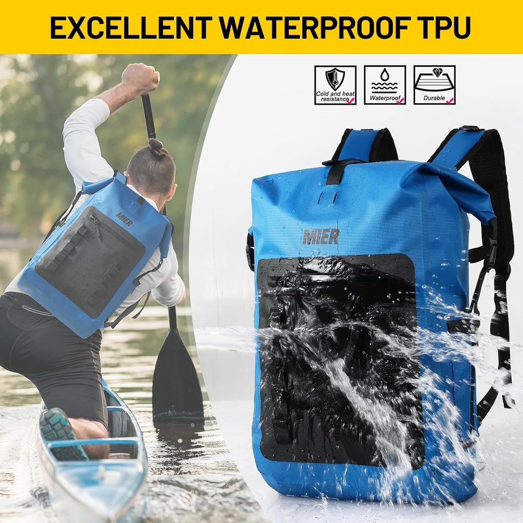 MIER Roll Top Waterproof Backpack Floating Dry Bag for Men Women