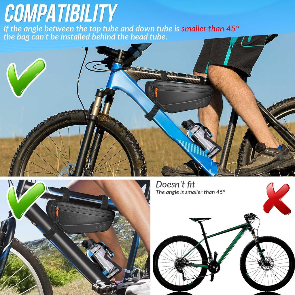 WOTOW Bike Frame Bag - Waterproof Triangle Storage Bag, 1.8L