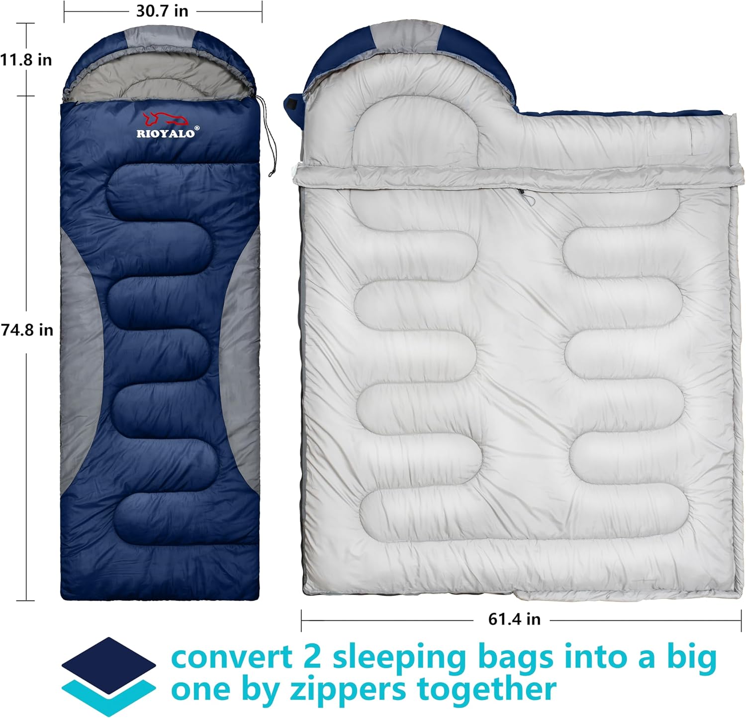 0 Degree Winter Sleeping Bags for Adults, Cold Weather Camping