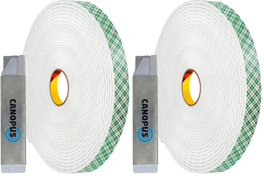 CANOPUS Double Sided Foam Tape for Craft and Card Making Projects, Heavy Duty Adhesive Mounting Tape 4016 (0.5in x 36yd)