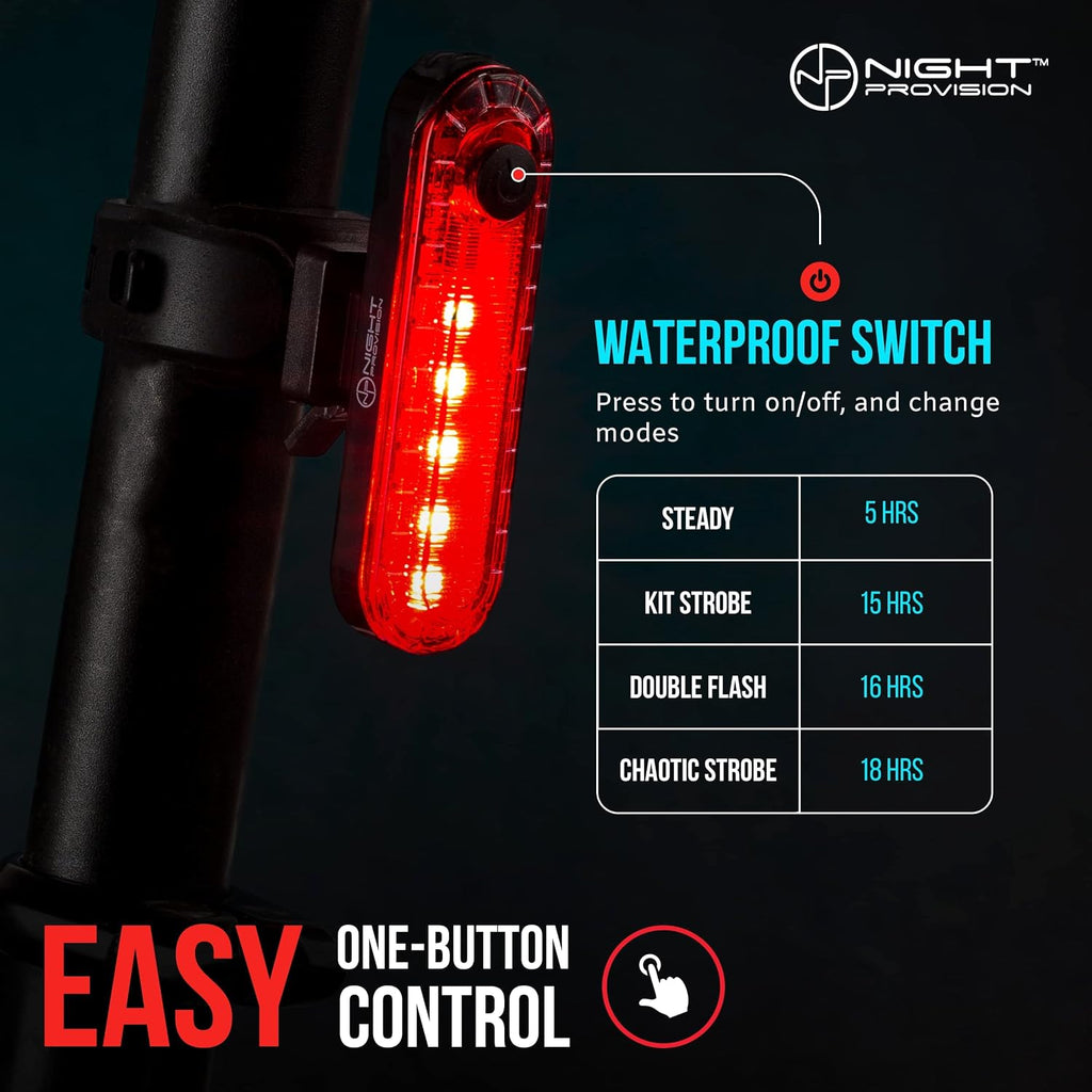 Bike Tail Light 2 Pack - Easy Bicycle Rear Light Installation - USB C Rechargeable Bike Lights for Night Riding - 18 Hour Max - Bicycle Brake Safety - 4 Modes LED (Luces para Bicicleta)
