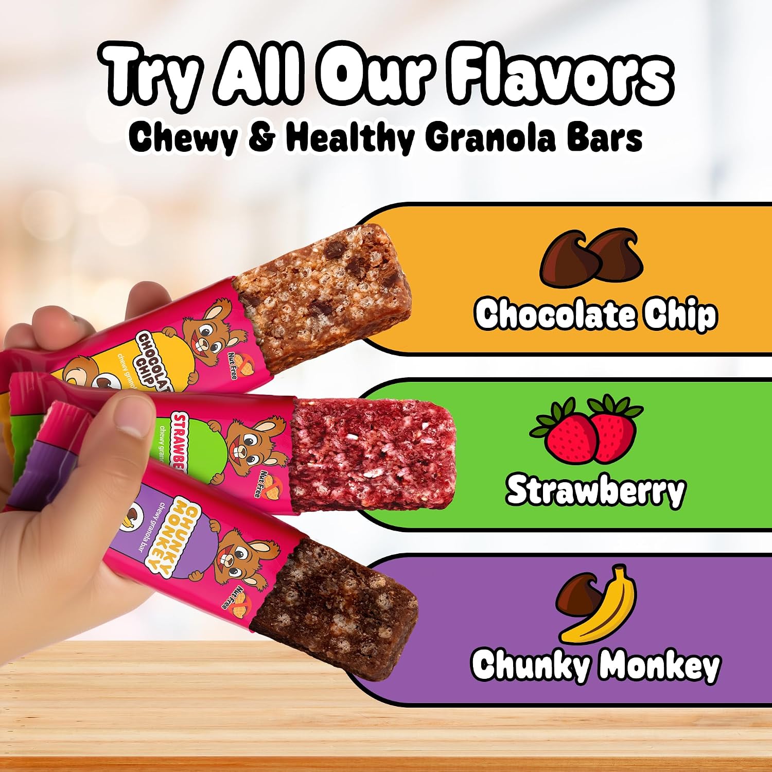 Snakkidz Organic Granola Bars, Chocolate Chip, Seed oil free, 45 Bars