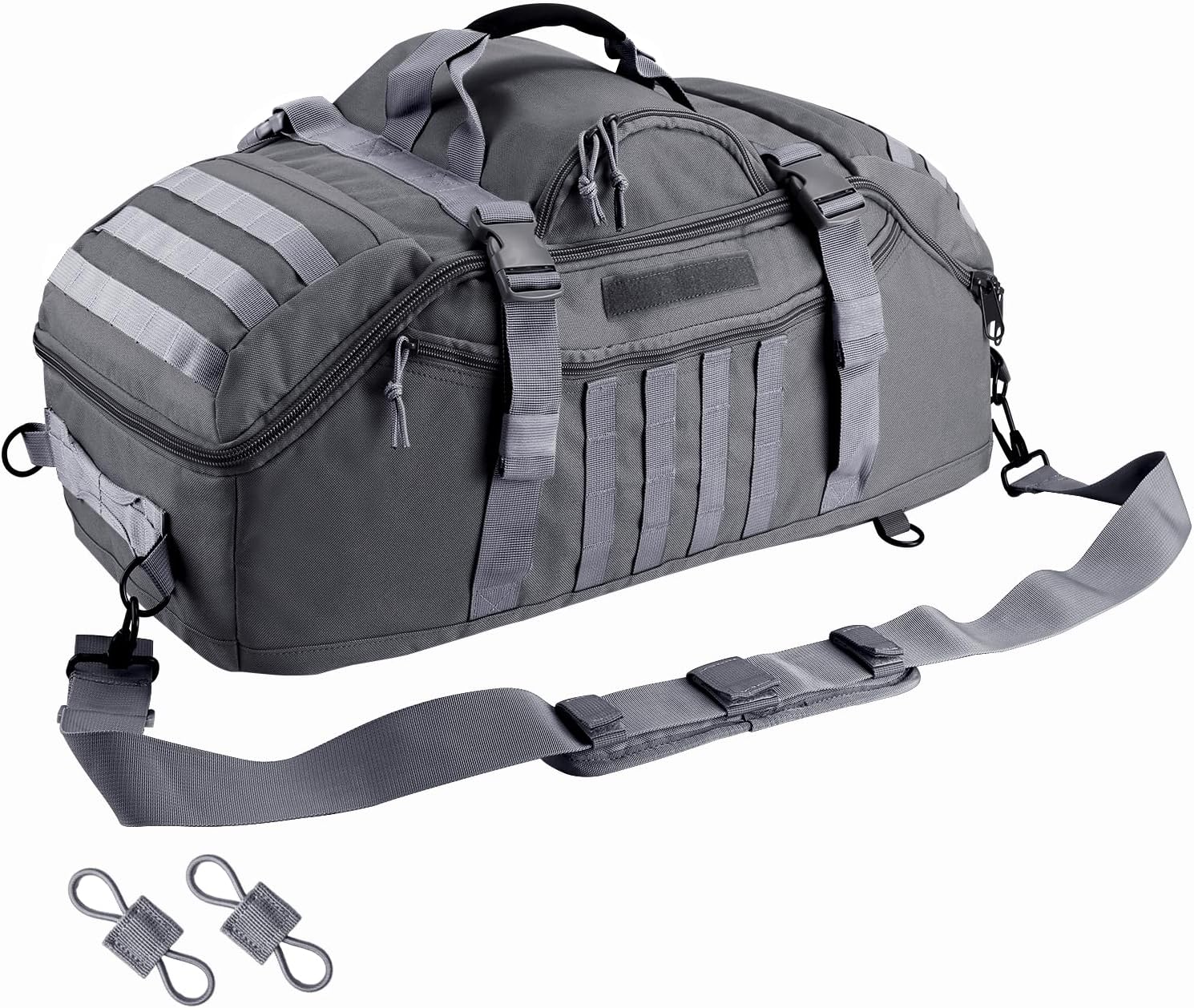 Hannibal Tactical 65L Large Duffle Bag, 3-in-1 Tactical Backpack MOLLE Pack for Sports, Gym, Outdoor, Black