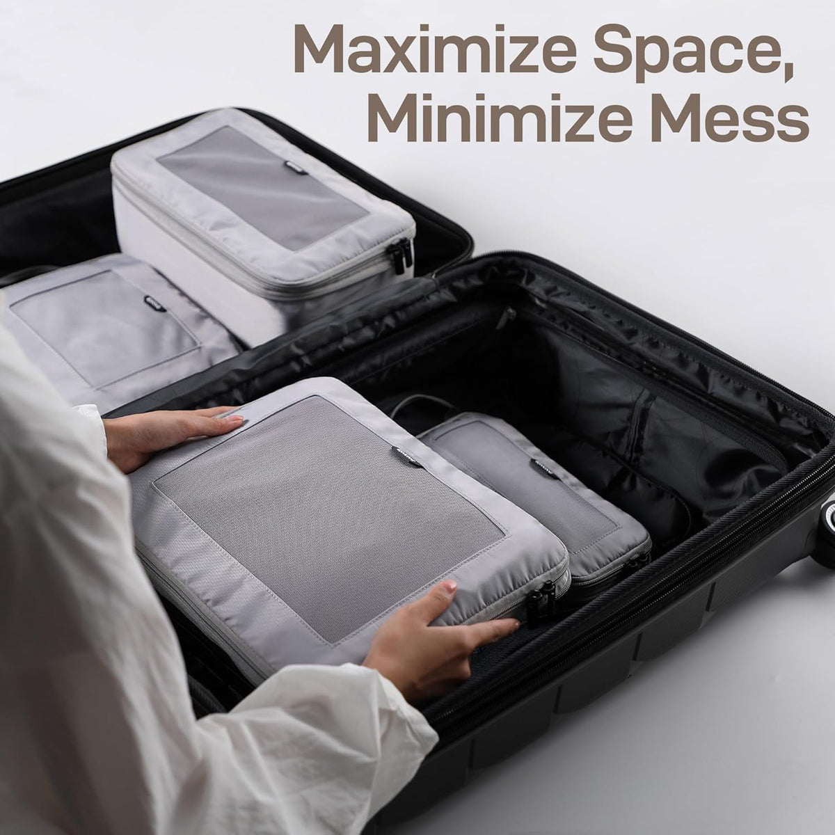EPICKA TripCozy Compression Packing Cubes, 4 Set, Grey