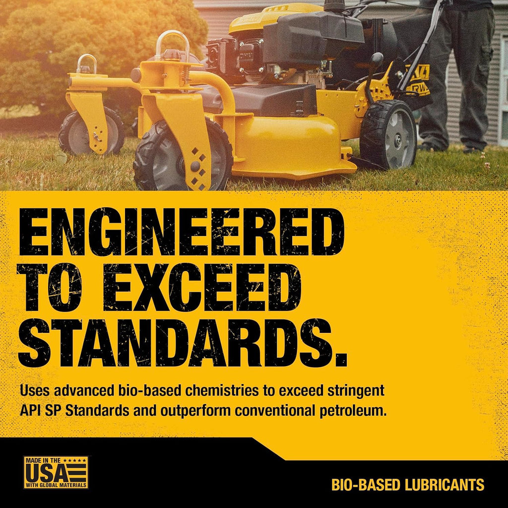 DEWALT Biosynthetic SAE 10W-30 Oil – 4-Cycle Engine Oil for Small Engines, Generators & Outdoor Power Equipment – Meets and Exceeds API SP – Extended Interval, Cold Start Protection – 18 oz