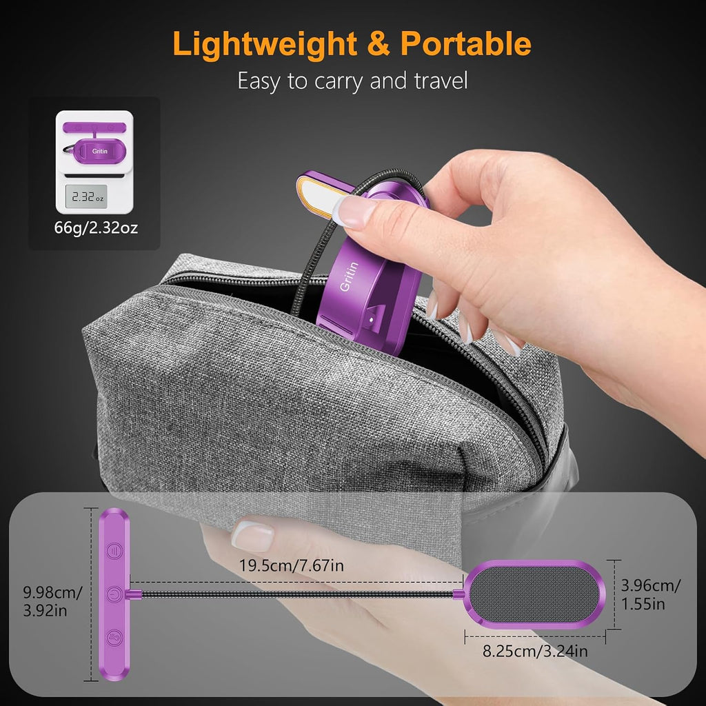 Gritin Rechargeable Book Light for Reading in Bed with 19 LED