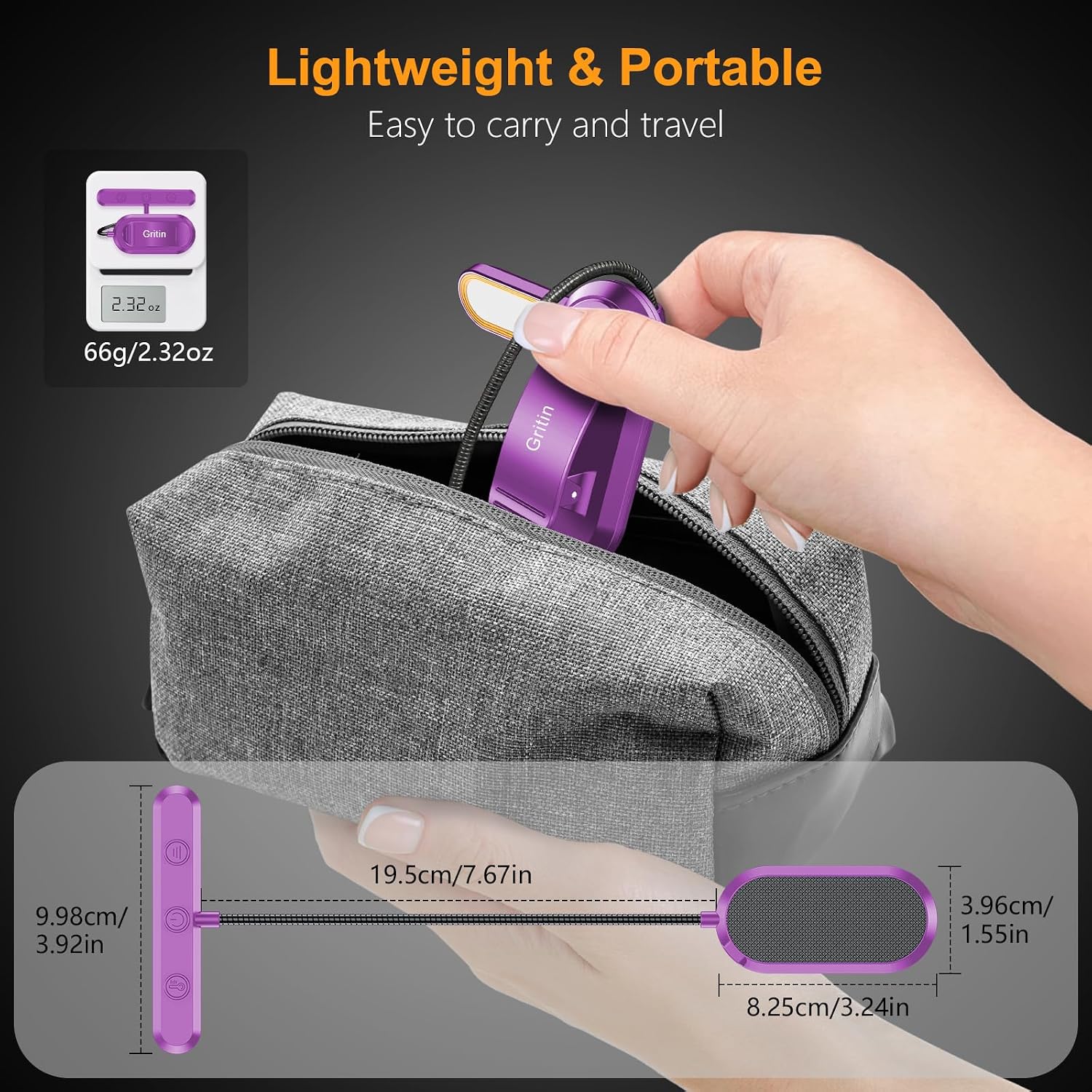 Gritin Rechargeable Book Light for Reading in Bed with 19 LED