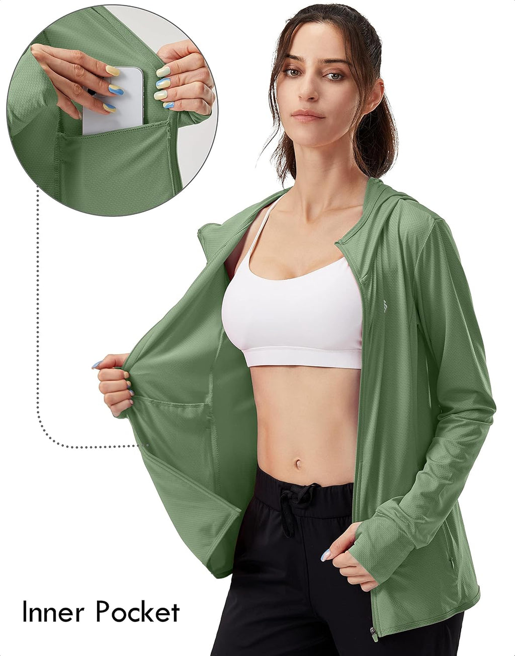 Soothfeel Women's UPF 50+ Sun Protection Shirt Hoodie Jacket Lightweight