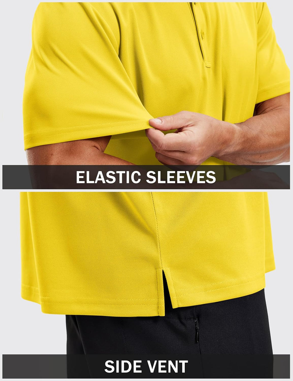 TACVASEN Men's Polo Shirts Short Sleeve Dry Fit Collared Golf Shirt