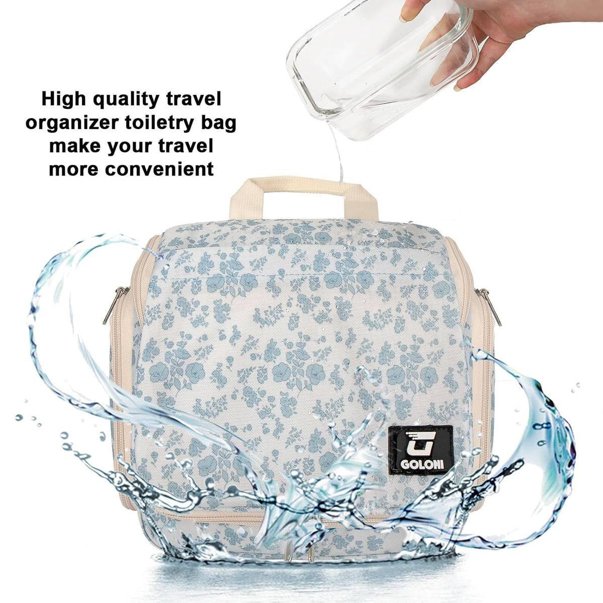 Goloni Hanging Toiletry Bag for Men Women, Water-Resistant Organizer