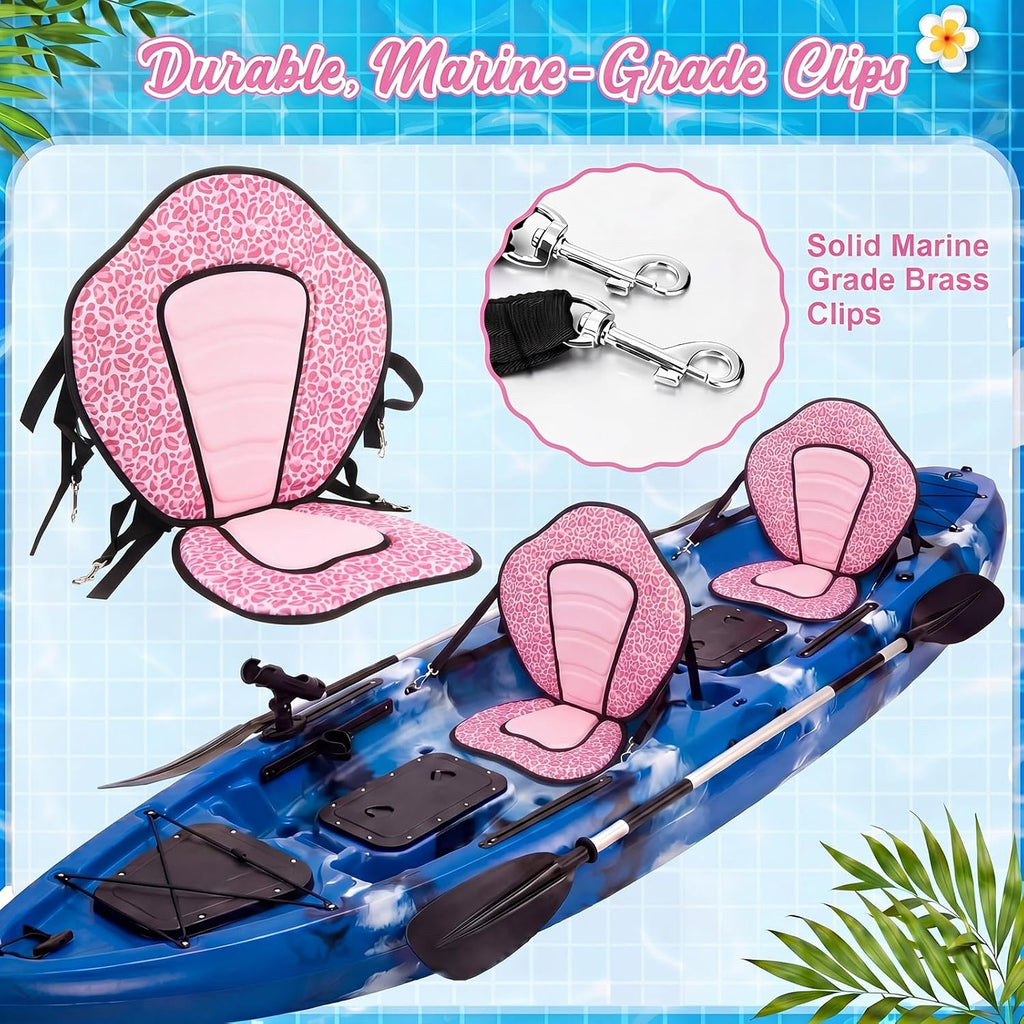 Vinsot 2 Set Kayak Paddle Board Seat Back Support,Pink Leopard