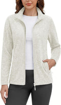 MAGCOMSEN Womens Fleece Zip Up Jacket with Pockets Lightweight Soft Coat