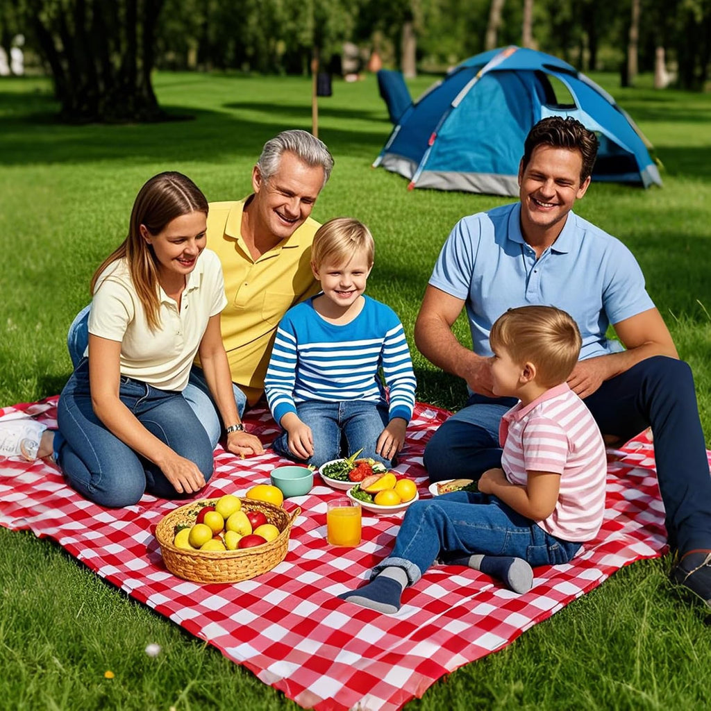 Outdoor Picnic Blanket,Extra Large Picnic Blanket Beach Blankets, Picnic Mat Waterproof Sand Proof Foldable Portable for Outdoor Camping Hiking Travel Grass Music Festival Lawn Mats (red)