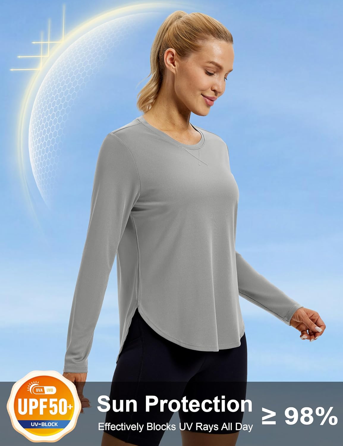 MAGCOMSEN Women's UPF 50+ Long Sleeve Shirt Moisture Wicking Top for Hiking