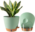 2 Pack 8 Inch Pots for Plants Indoor, Plastic Self Watering Planters