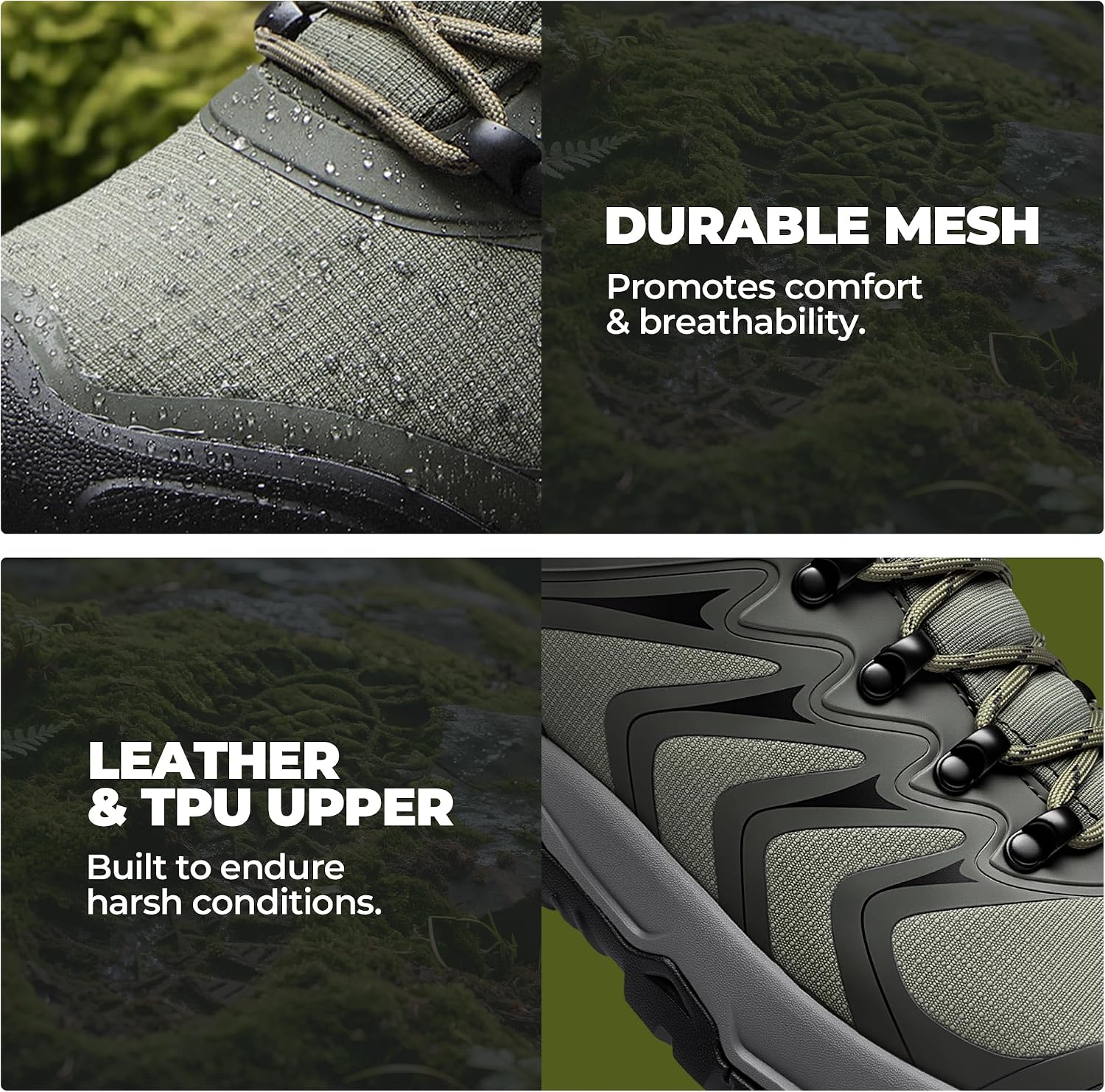 NORTIV 8 Men's Waterproof PRO Hiking Boots Outdoor Lightweight Non-Slip Arch Support Trekking Camping Ankle Boots Armadillo Update