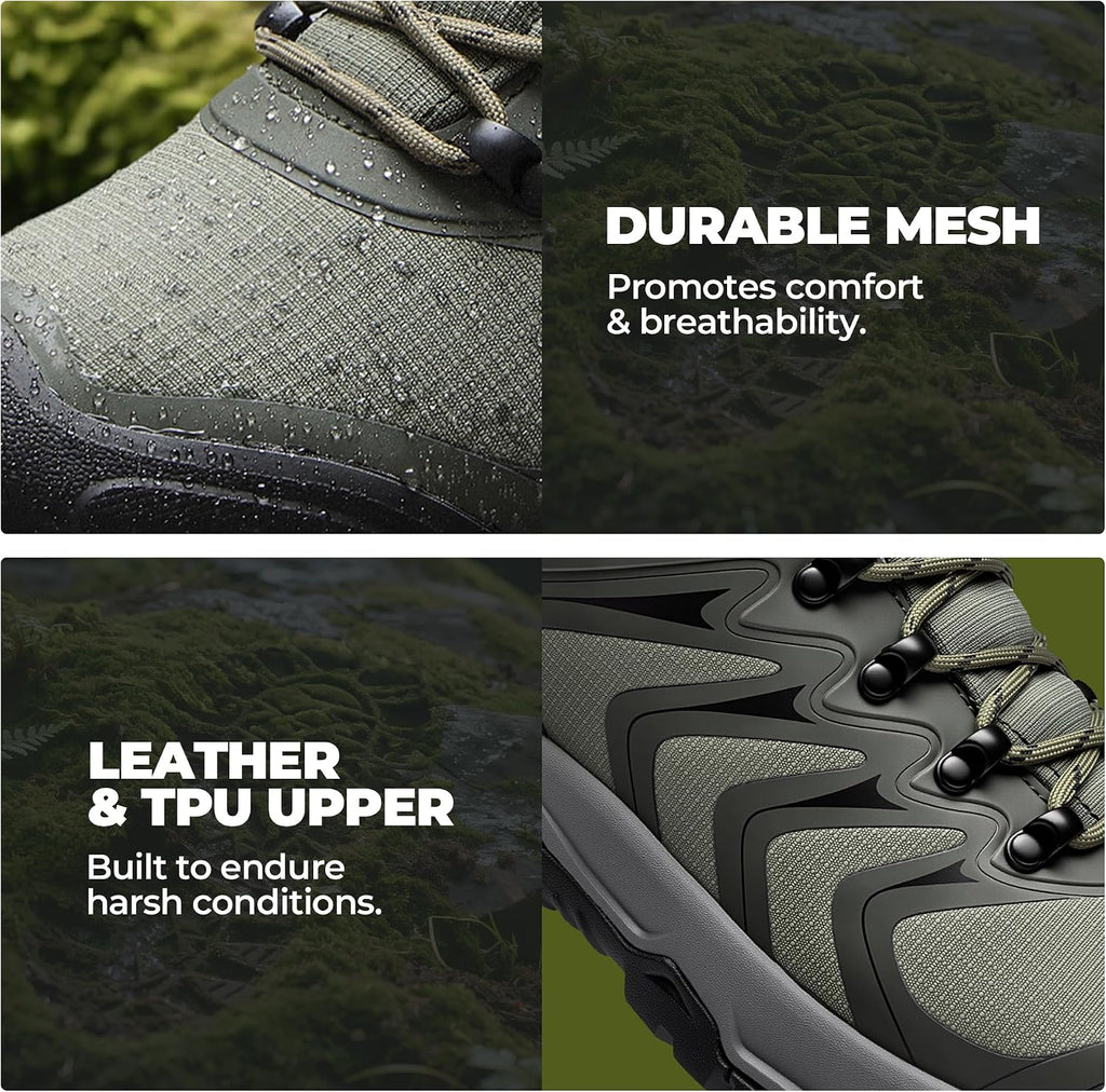 NORTIV 8 Men's Waterproof PRO Hiking Boots Outdoor Lightweight Non-Slip Arch Support Trekking Camping Ankle Boots Armadillo Update